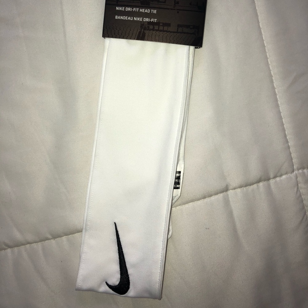 Nike white Dri-Fit head tie